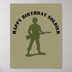 Póster Poster de cumpleaños personalizado de soldados del