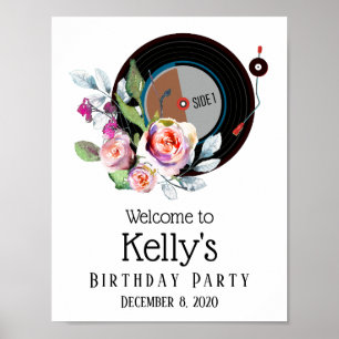 Póster Poster de cumpleaños Vinyl Record
