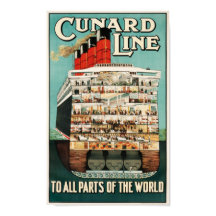 Poster de Cunard Line (A todas las partes del mund