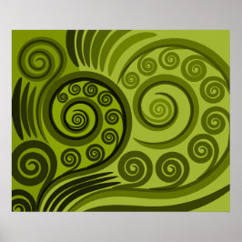 Póster Poster de Curls Green Fern-Frond Modern