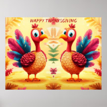Poster de Cute Acción de Gracias en Turquía