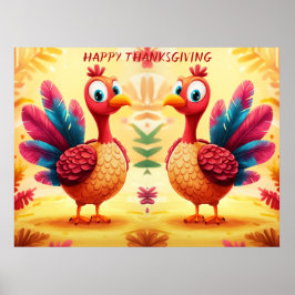 Póster Poster de Cute Acción de Gracias en Turquía