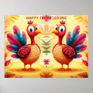 Póster Poster de Cute Acción de Gracias en Turquía
