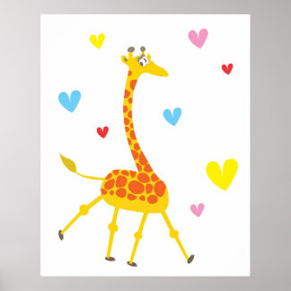 Póster Poster de Cute Giraffe
