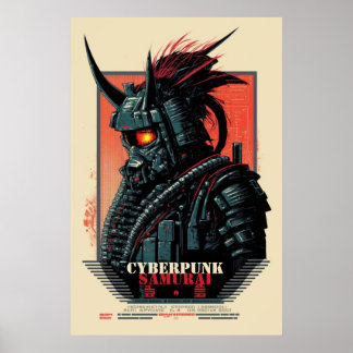 Póster Poster de Cyberpunk Samurai
