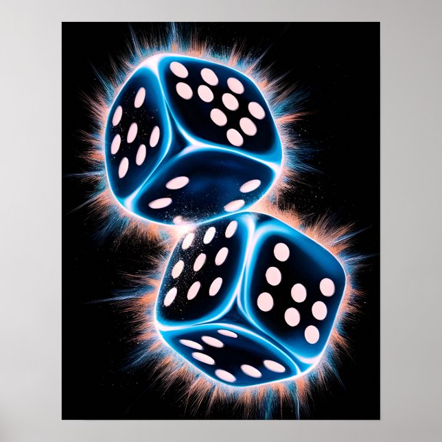 Póster Poster de dados coloridos de Las Vegas (Frente)