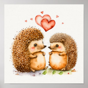 Póster Poster de Dale y Peggy Valentine Hedgehogs Imprimi