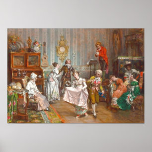 Póster poster de danza de pintura de época