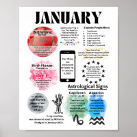 Poster de datos divertidos de enero