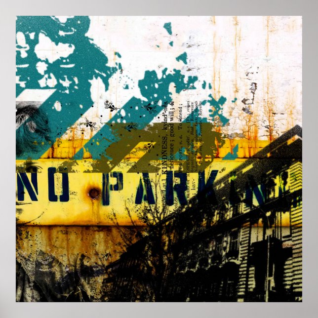 Póster poster de decaimiento de graffiti urbano (Frente)