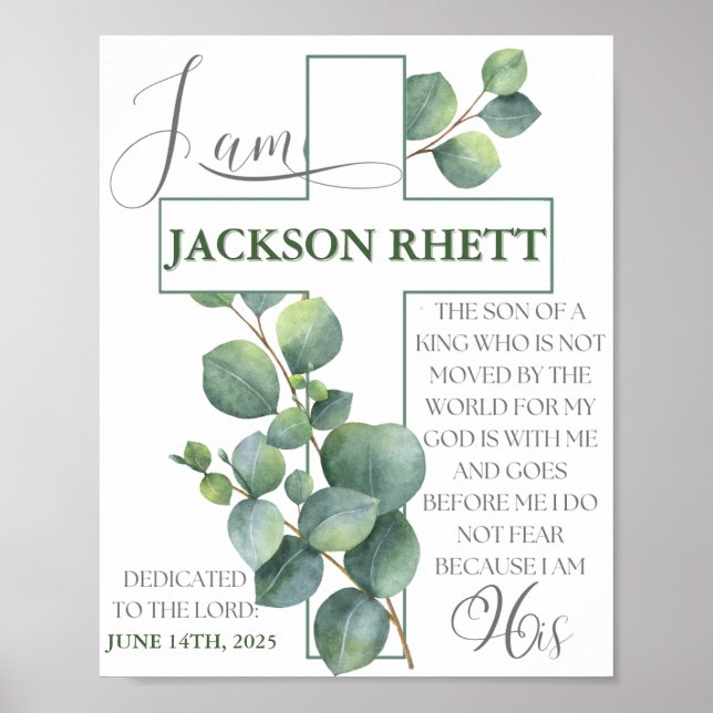 Póster Poster de Dedicación al Bebé (Frente)