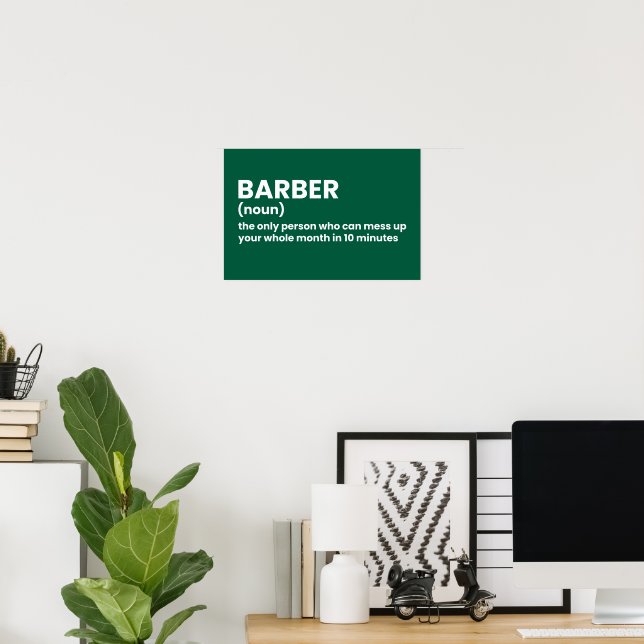 Póster Poster de definición de barbero clásico (Oficina en casa)