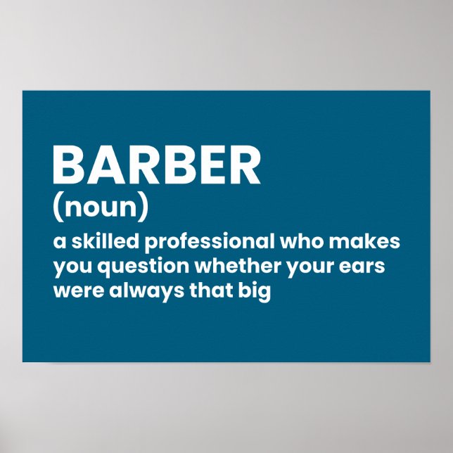 Póster Poster de definición de humor barber (Frente)