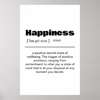 Póster Poster de definición de la felicidad - Muro Inspir