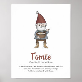 Póster Poster de definición de Tomte Gnome sueco