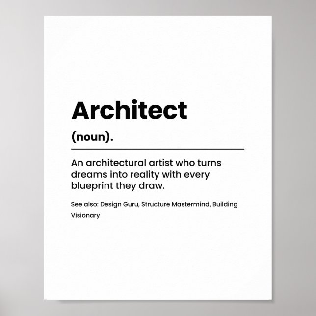 Póster Poster de definición de trabajo de arquitecto (Frente)