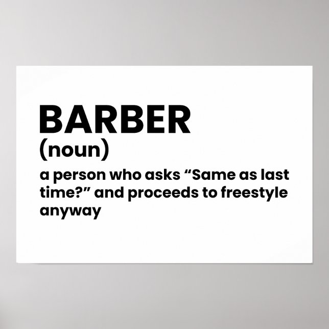 Póster Poster de definición divertida de Barber Shop (Frente)