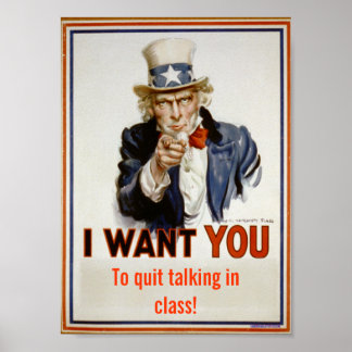 Póster poster de "Dejar de hablar en clase"