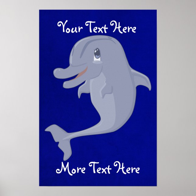 Póster Poster de delfines lúdico juguetón (Frente)
