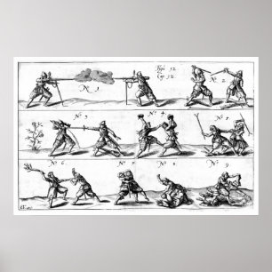 Póster poster de demostración de combate mano a mano