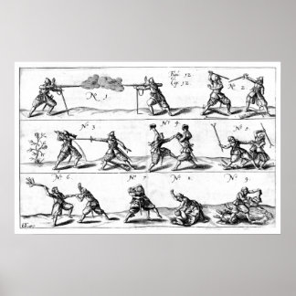 Póster poster de demostración de combate mano a mano