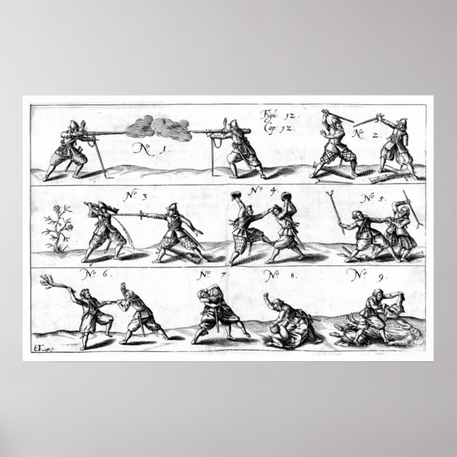 Póster poster de demostración de combate mano a mano (Frente)