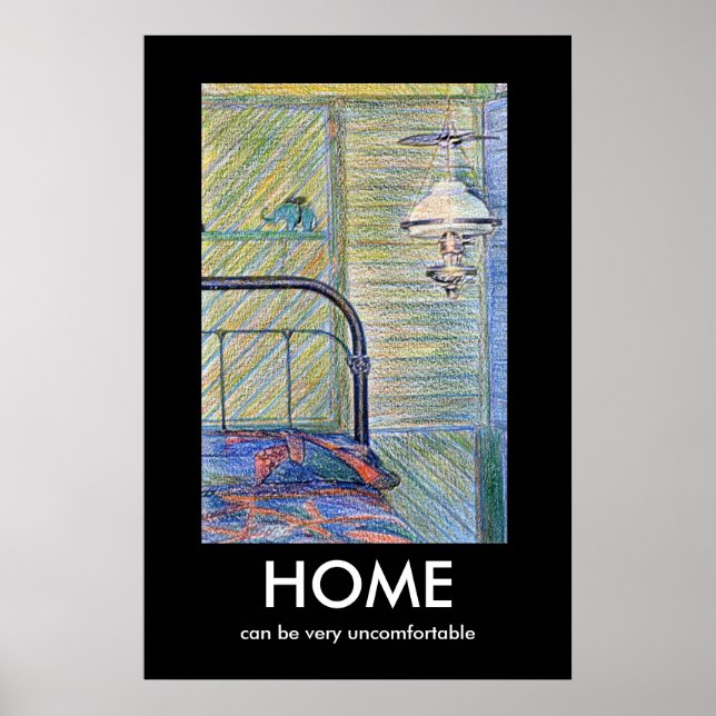 Póster poster de Demotivación de Dormitorio "HOME" (Frente)