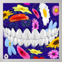 Poster de Dentista de Dentista de Flor de Bitos Bl