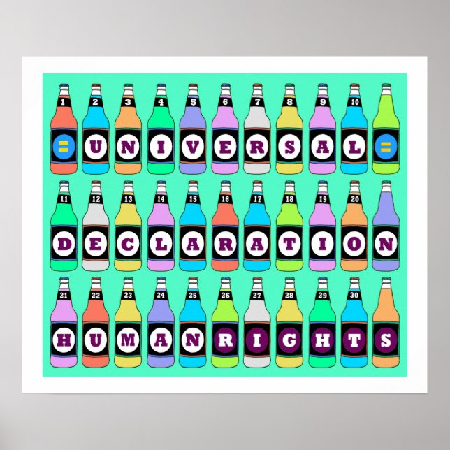 PÓSTER POSTER DE DERECHOS HUMANOS - 30 SABROS DE LA UDHR (Frente)