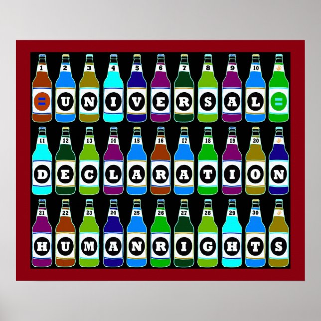 PÓSTER POSTER DE DERECHOS HUMANOS - 30 SABROS DE LA UDHR (Frente)