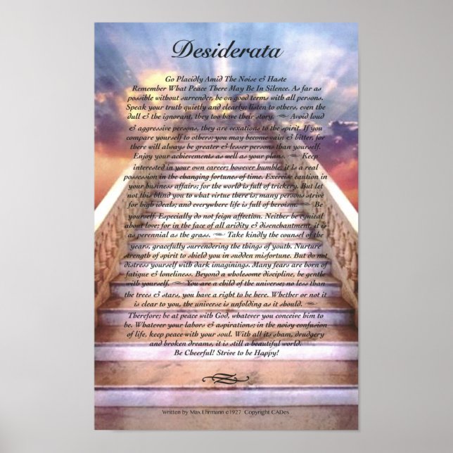 Póster POSTER de DESIDERATA en la escalera hacia el cielo (Frente)