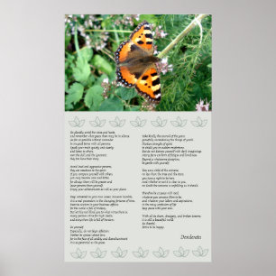 Póster Poster de Desiderata Motivacional de la Mariposa
