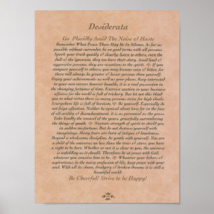 Póster POSTER de DESIDERATA sobre cuero curtido