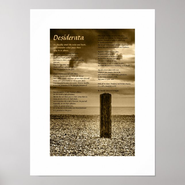 Póster Poster de Desiderata - Tengo tiempo (Frente)