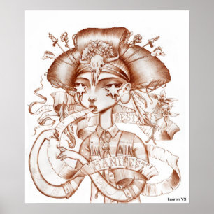 Póster Poster de destino manifiesto