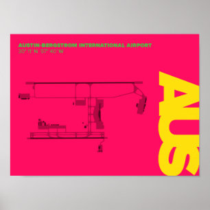 Póster Poster de Diagrama del Aeropuerto de Austin (AUS)