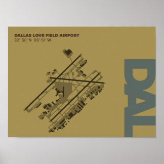 Póster Poster de diagrama del Aeropuerto de Dallas Love F
