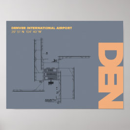 Póster Poster de diagrama del aeropuerto de Denver (DEN)