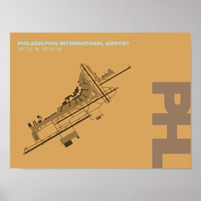 Póster Poster de diagrama del Aeropuerto de Filadelfia (P (Frente)