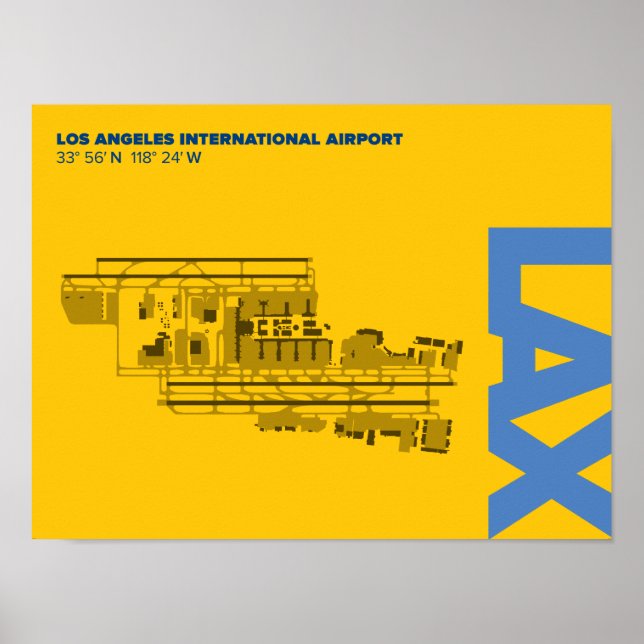 Póster Poster de Diagrama del Aeropuerto de Los Ángeles ( (Frente)