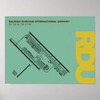 Póster Poster de diagrama del aeropuerto de Raleigh-Durha