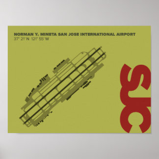 Póster Poster de diagrama del aeropuerto de San José (SJC