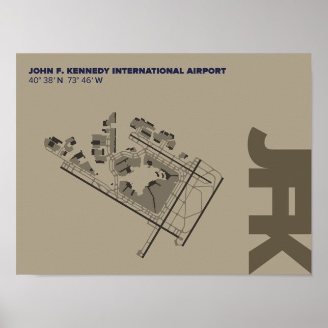 Póster Poster de diagrama del Aeropuerto Kennedy (JFK) (Frente)