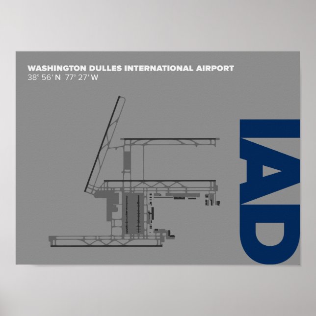 Póster Poster de diagrama del Aeropuerto Washington Dulle (Frente)