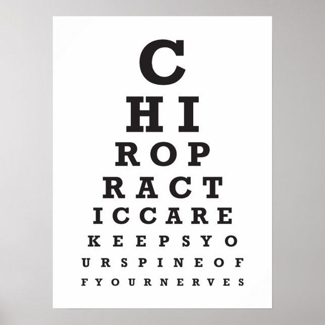 Póster Poster de diagrama ocular del mensaje quiropráctic (Frente)