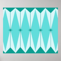 Poster de diamantes geométricos y Starbursts