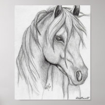 poster de dibujo de caballos