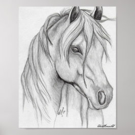 Póster poster de dibujo de caballos
