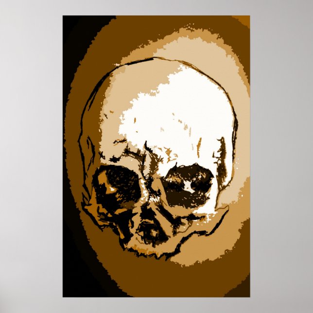 Póster Poster de dibujo de cráneo (Frente)