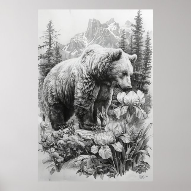Póster Poster de dibujo de oso completo Ados Santos Filho (Frente)
